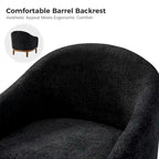 Augus Modern Boucle Accent Barrel Chair with Solid Wood Legs by HULALA HOME