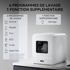 Mini lave-vaisselle de table, 6+1 Programmes de lavage, 5 Couverts et réservoir d'eau de 5L