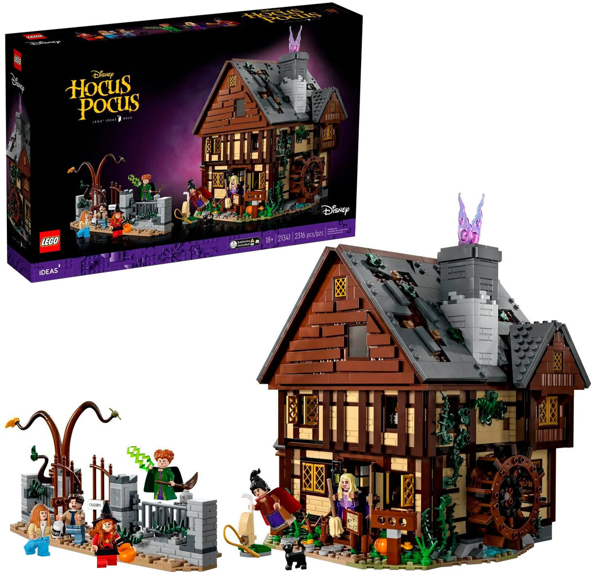 LEGO – Ideas Disney Hocus Pocus: The Sanderson Sisters’ Cottage Building Set, Halloween Gift for Adults 21341
