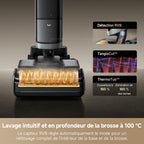 DREAME H15 Pro Heat Aspirateur Laveur, Nettoyage des sols à 85 °C, bras robotisé IA GapFree, capteur RVB intelligent, 22 kPa, 0 nœuds, lavage brosse à 100°C, séchage en 5 min à 90°C,contrôle par appli