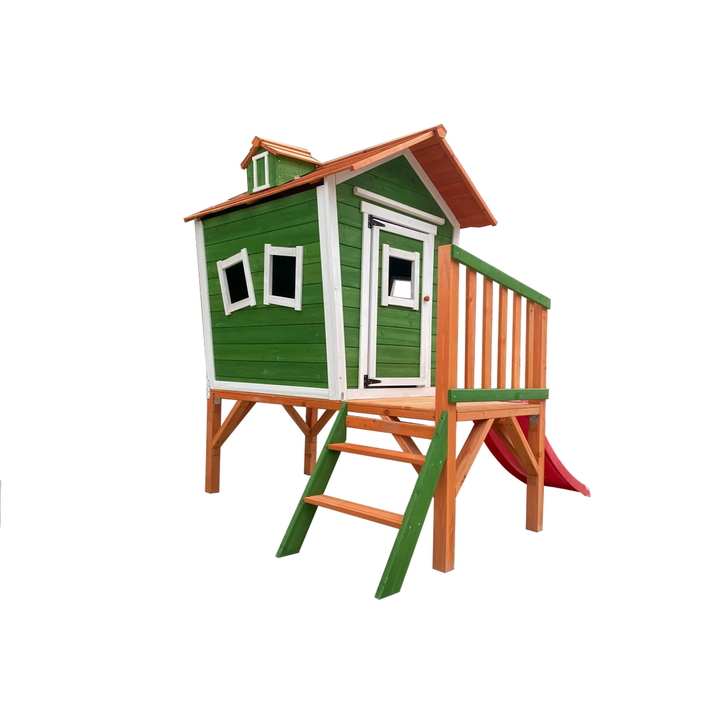 Casita De Madera Infantil Diversity Verde - Casita De Madera Para Niños Ideal Para Exterior O Interior Con Certificado Fsc®