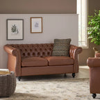 Nismaaya Cammie Chester 2 Seater Leather Sofa