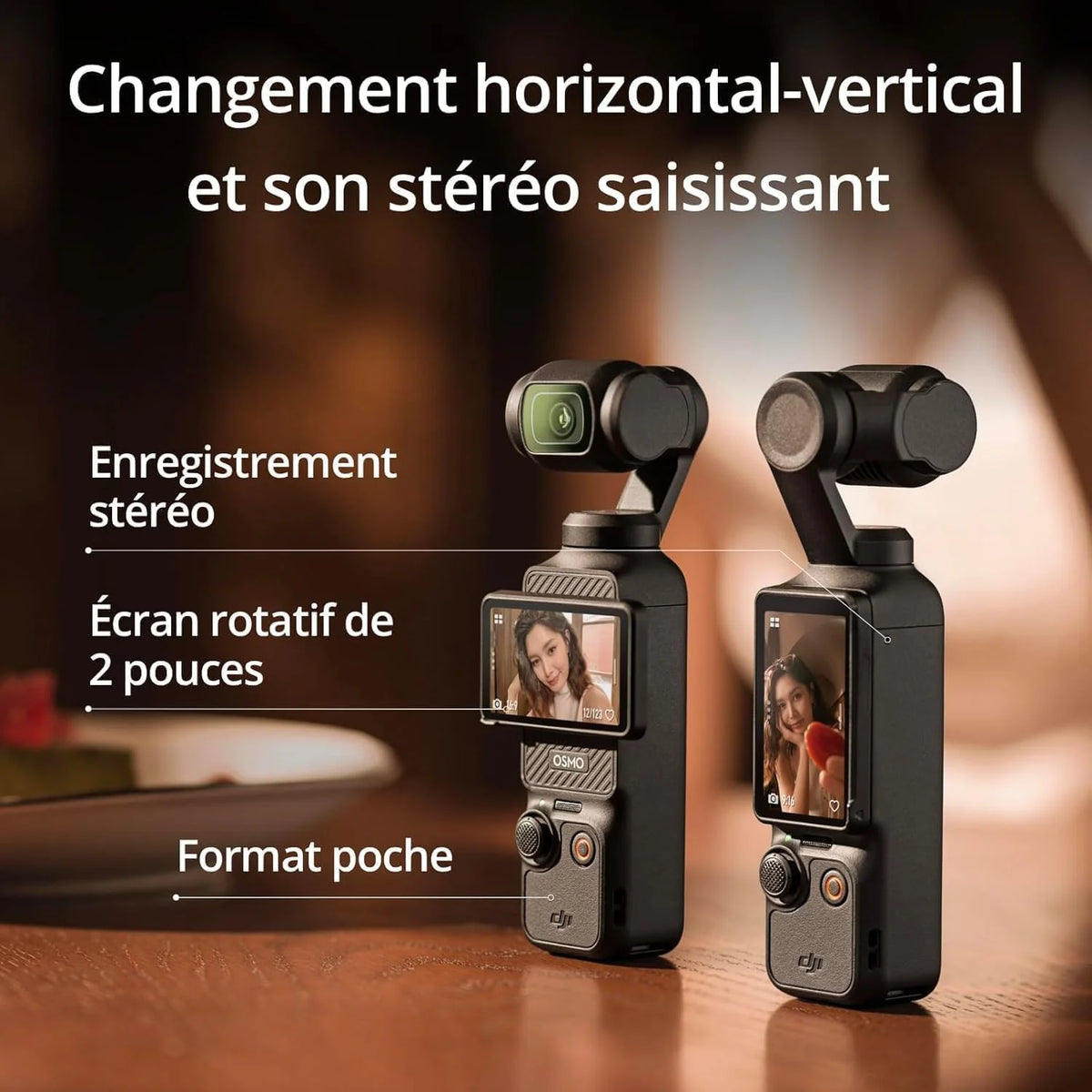 DJI Osmo Pocket 3, digital camera vlog CMOS 1'' et Vidéo 4K/120 ips, Stabilisation à 3 axes, MAP rapide,Suivi Facial/Objets,Écran tactile rotatif 2",petite Cam. Vidéo pour Photographie,YouTube