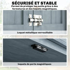 Outsunny Armoire de Jardin, Armoire extérieure de Rangement en Bois avec 2 Portes verrouillables, 2 étagères et 10 Crochets, Toit en Asphalte étanche, pour Balcon, terrasse, 85 x 54 x 170 cm, Gris