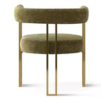 Expandable Round to Oval Dining Table Set with 4 Velvet Armchairs, Modern Pedestal Design, Seats Up to 8 People-Panipeachy