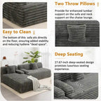 Cloud Sectional Sofa, Modern Upholstered Couch with 2 Throw Pillows, Free-Combined Sofa, Modular Sectional L Shaped Couch