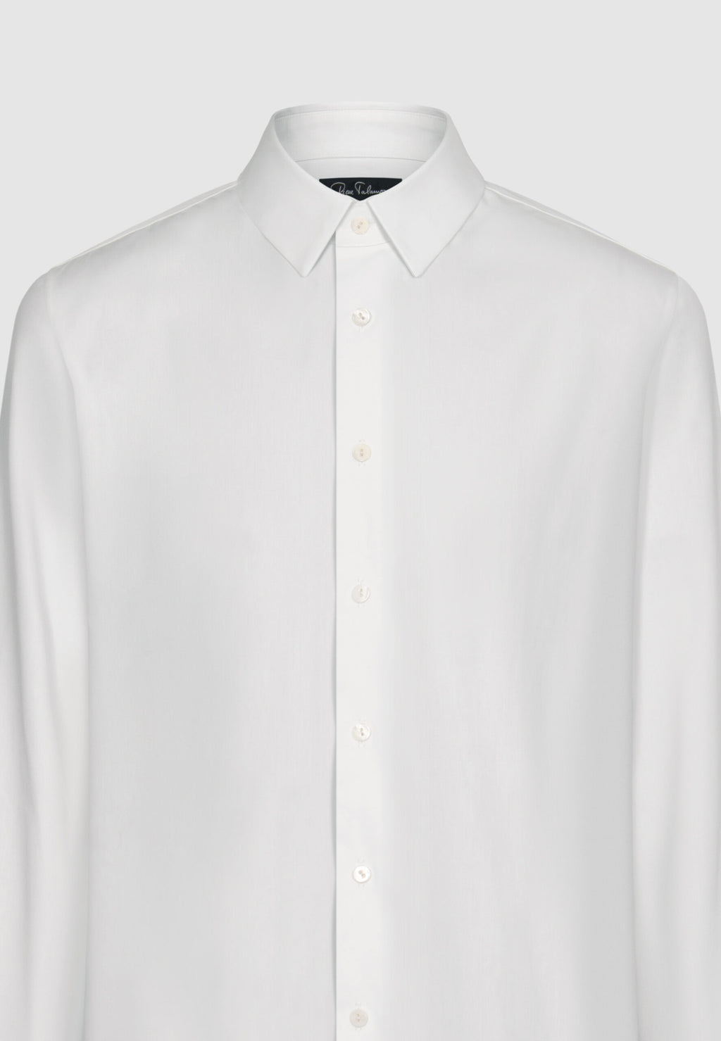 Chemise col français en popeline de coton blanc
