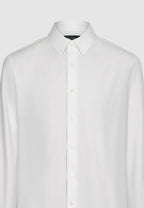 Chemise col français en popeline de coton blanc