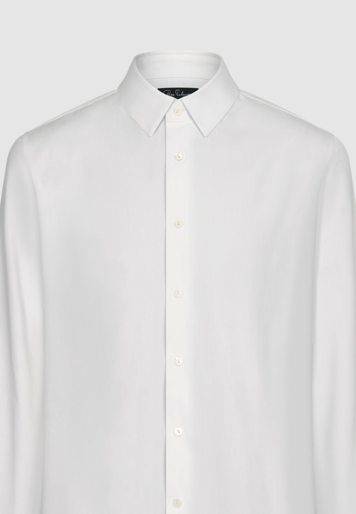 Chemise col français en popeline de coton blanc
