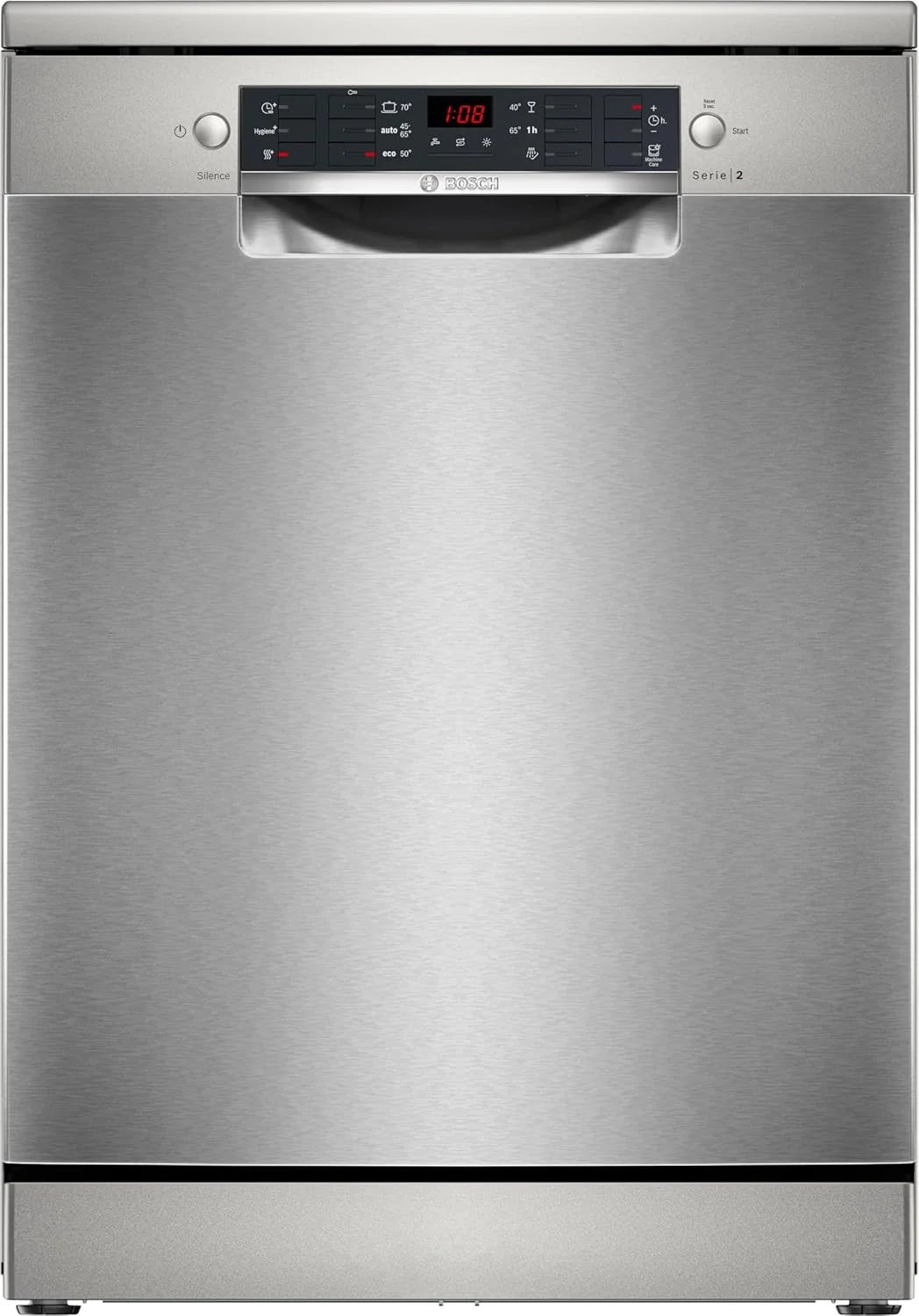 Bosch SMS26AI01F, Série 2, Lave-vaisselle 60 cm, Pose libre, Inox