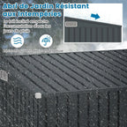 COSTWAY Abri de Jardin en Métal 2,6㎡, Cabane Jardin Exterieur en Acier Galvanisé 5,7 m³ avec Loquet, Porte avec serrure et clé, Toit en Pente, 4 Gants, 2 Trous d’Aérations, Abri Exterieur (Gris foncé)