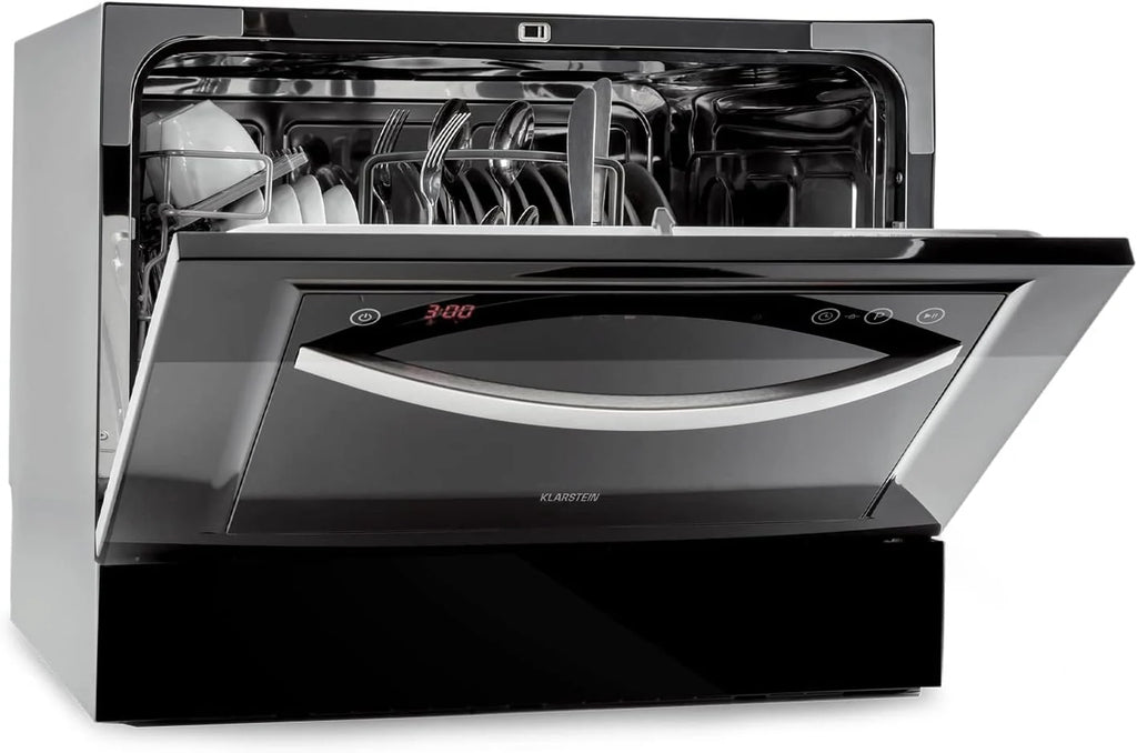 Mini Lave Vaisselle de Table de 8 Couvert,Silencieux,6 Programmes de Lavage,Portable,Facile à Installer pour la Maison et Bureau -