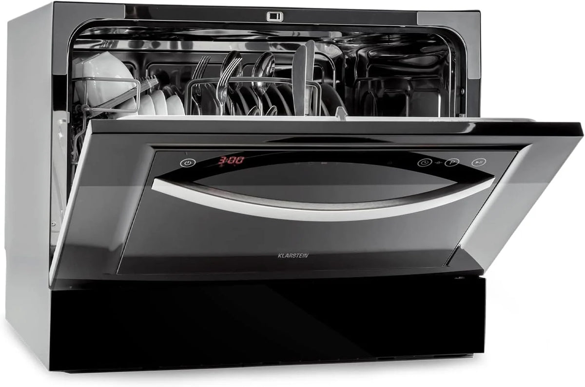 Mini Lave Vaisselle de Table de 8 Couvert,Silencieux,6 Programmes de Lavage,Portable,Facile à Installer pour la Maison et Bureau -