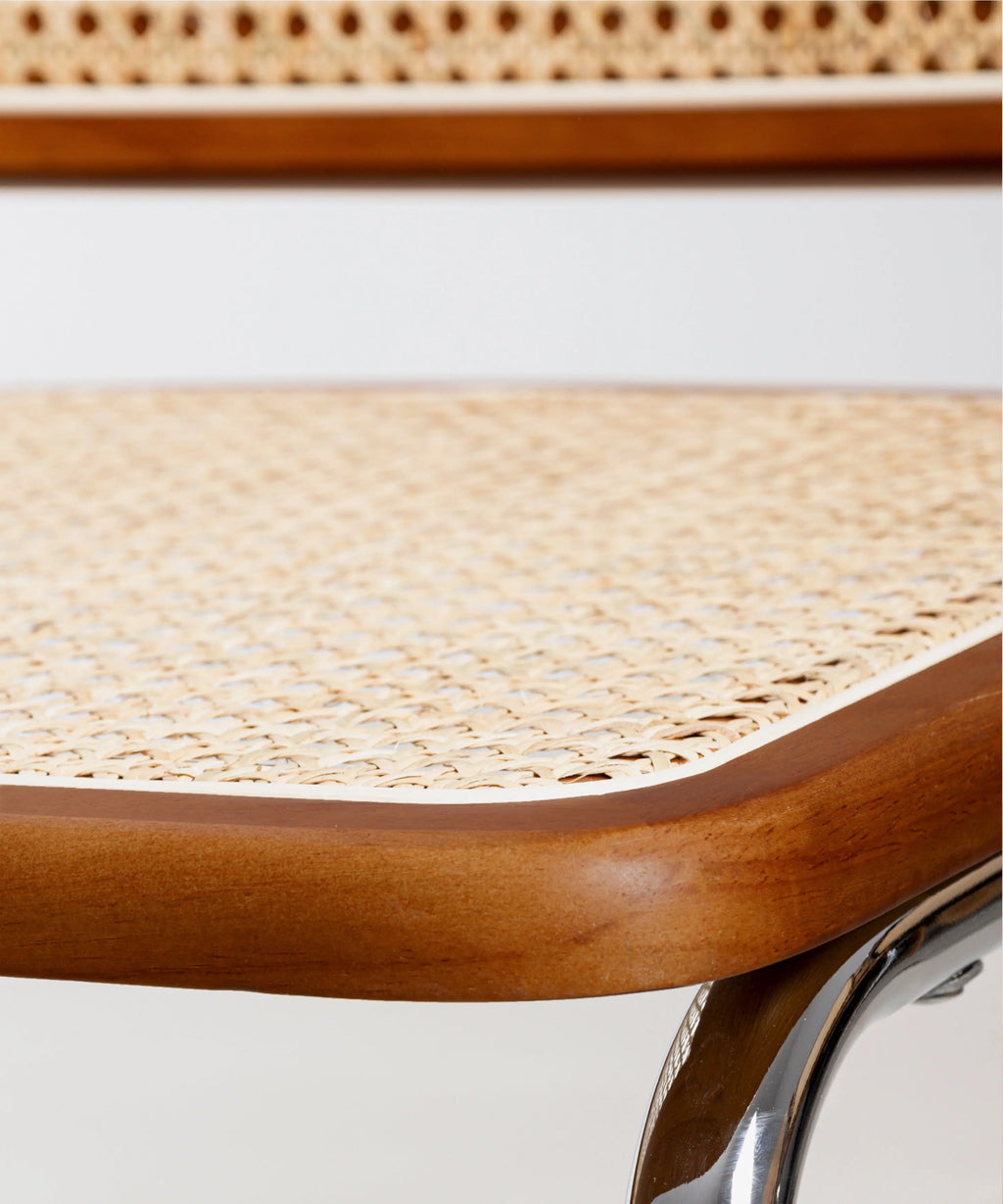 Silla de Comedor de Madera, Ratán y Metal Candy