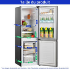 CHIQ Réfrigérateur congélateur bas FBM157L42 157L (109+48), Largeur 47cm, Low frost, 39 db, Portes réversibles, 12 ans de garantie sur le compresseur