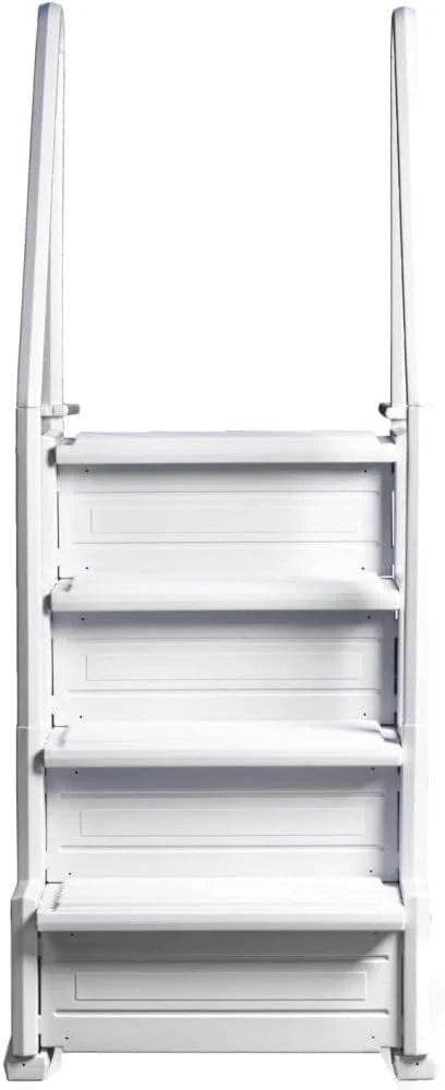 Escalones antideslizantes Aqua Select para piscinas elevadas | Azul | Para piscinas sobre tierra | Se pueden montar en terrazas de 48" a 54" de altura | Escalera de seguridad con capacidad hasta 250 lbs