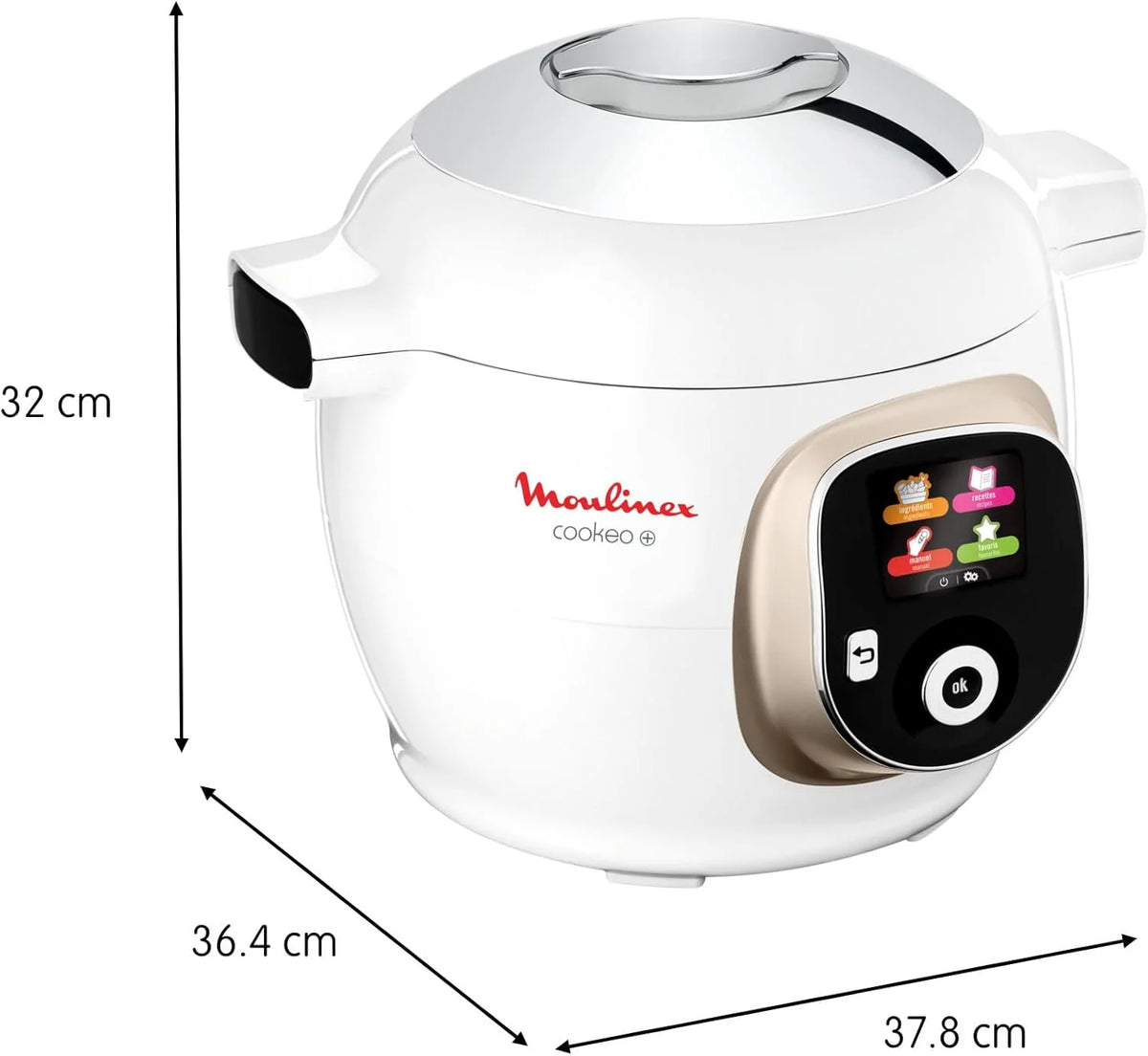 Moulinex Cookeo+ avec Extra Crisp, Multicuiseur, Air fryer, 10modes de cuisson, Cuisson sous pression, Recettes faciles pas à pas, CE85XCF0, Blanc