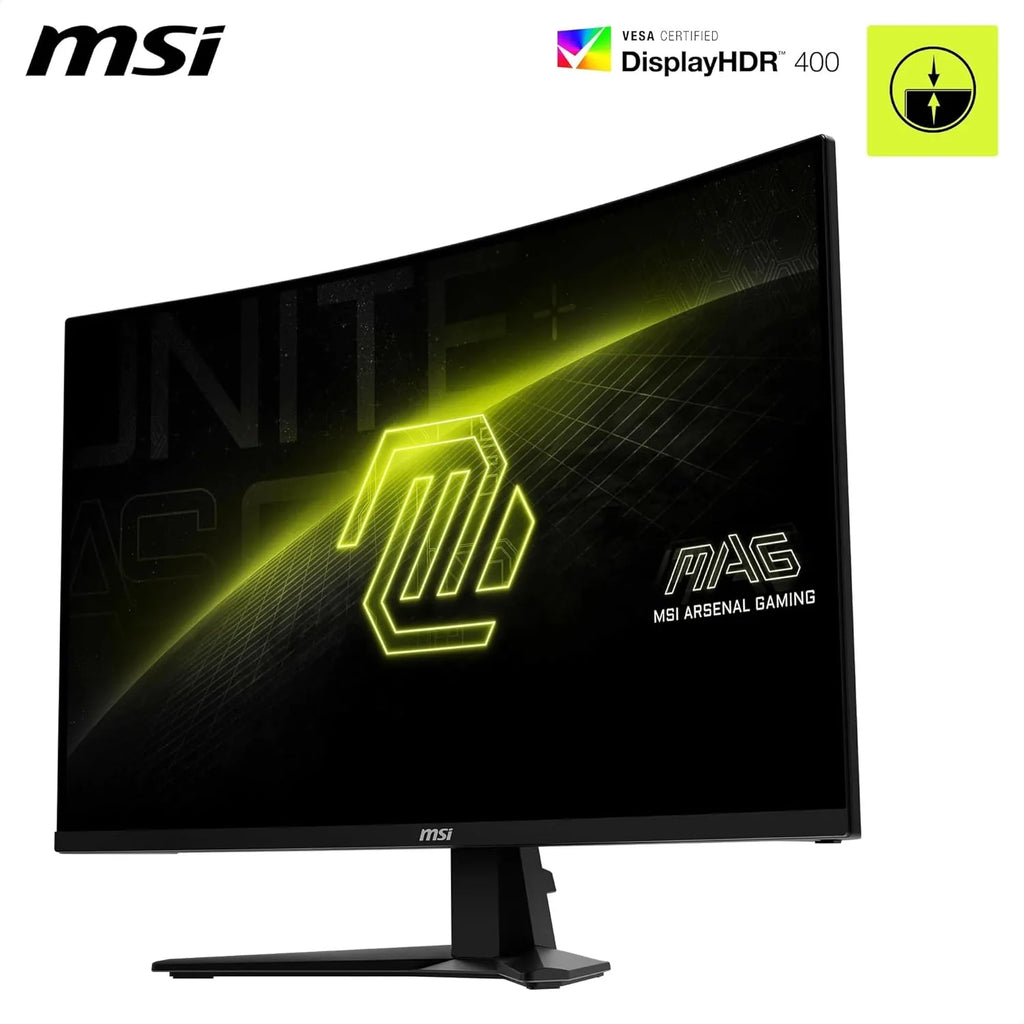 MSI MAG 32CQ6F Écran Gaming incurvé FHD de 32" - Dalle Rapid VA 2560 x 1440 1500R, 180 Hz / 0,5ms, DisplayHDR 400, AMD FreeSync, AI Vision, Compatible VESA, inclinable - HDMI 2.0b, DP 1.4a