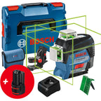 Bosch Professional 12V System Laser Lignes GLL 3-80 CG  Cellule de Rception LR 7 (Faisceau Rouge et Vert, 2 Piles 1,5 V AAA, Porte : 5-50 m, Housse de Protection)