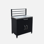 Cocina Exterior De Acero 1 Cajón Y 2 Puertas, 80cm, Negro
