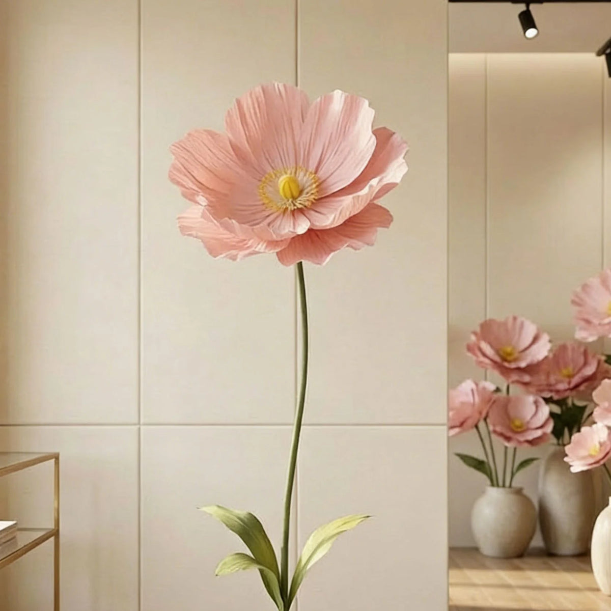 Flor gigante de papel crepé de 60 cm, accesorio de decoración floral