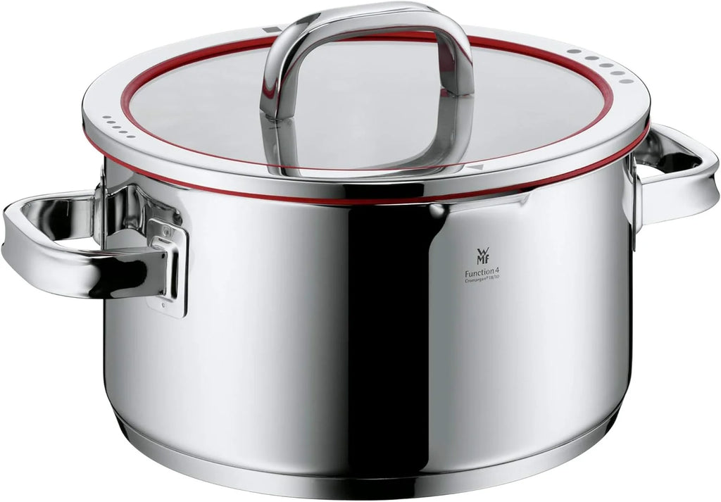 WMF Function 4 - Batería de Cocina 5 Piezas, Acero Inoxidable Apto para Inducción, 1 cacerola baja de 20 cm, 3 cacerolas altas de 16 cm, 20 cm y 24 cm con tapa, 1 cazo 16 cm
