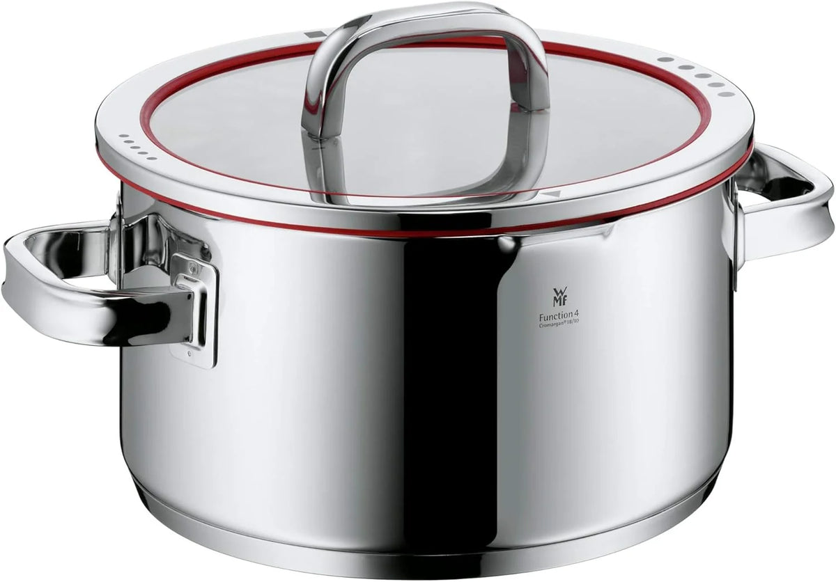 WMF Function 4 - Batería de Cocina 5 Piezas, Acero Inoxidable Apto para Inducción, 1 cacerola baja de 20 cm, 3 cacerolas altas de 16 cm, 20 cm y 24 cm con tapa, 1 cazo 16 cm