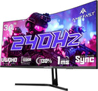 Amzfast Ecran Pc Gamer Incurvé 34 Pouces, 240Hz, UWQHD 3440x1440 (21:9), 1 ms MPRT, Eyes Care, sRGB 130 pour cent, Adaptive Sync, HDR, HDMI 2.1 * 2, DP 1.4 * 2, VESA 75x75, PIP/PBP, AMZG34C5QPro
