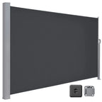 Store Latéral 160 x 400 cm, Brise-Vue Rétractable, Auvent extérieur, Résistant aux Intempéries, pour Jardin, Terrasse,Gris foncé
