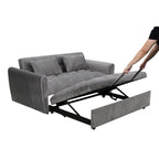 64.96 Velvet 3-in-1 Convertible Sofa Bed with Adjustable Back, Storage Pocket, and 500lb Weight Capacity