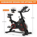 Bicicleta de Ejercicio LABODI, Bicicleta Estacionaria de Ciclismo Interior, Bicicleta de Cardio para Gimnasio en Casa, Bicicleta de Entrenamiento con Transmisión por Correa y Volante de 35 LBS, Marco Engrosado Versión Mejorada