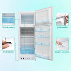 SMETA Frigo Gaz avec Congélateur, 265L, Réfrigérateur Congélateur Combiné Gaz/220V, Frigo Camping Gaz pour Camping-car, Garage, Caravane, Mobile-home, Blanc