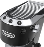 De'Longhi Dedica Espresso Machine, Coffee and Cappucino Maker with Milk Frother, Metal / Stainless, Compact Design 6 in Wide, Fit Mug Up to 5 in, EC680M