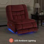 MCombo Oversized Dual Motor Armless Power Rocker Recliner Chair, Zeroarms Recliner Perfect for Living Room Fabric PR607