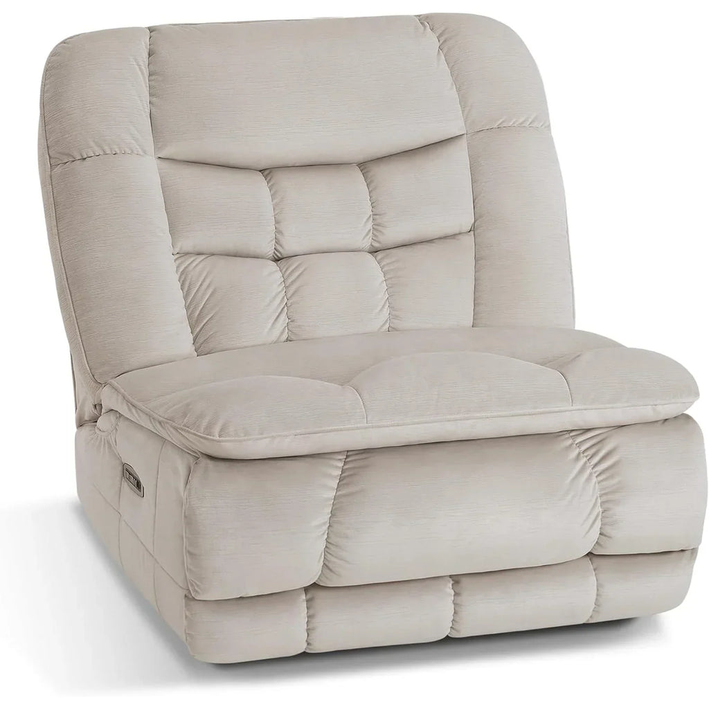 MCombo Oversized Dual Motor Armless Power Rocker Recliner Chair, Zeroarms Recliner Perfect for Living Room Fabric PR607