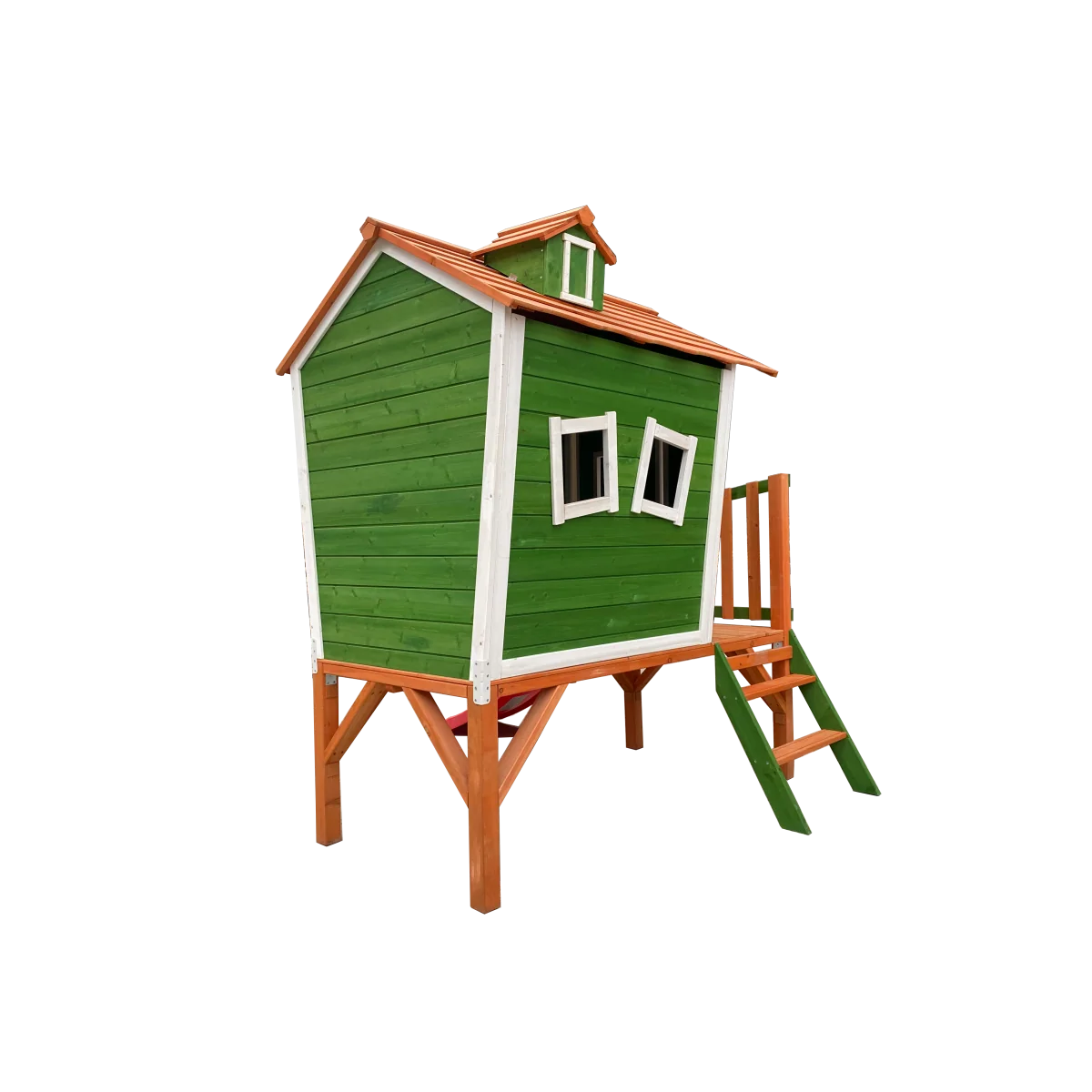 Casita De Madera Infantil Diversity Verde - Casita De Madera Para Niños Ideal Para Exterior O Interior Con Certificado Fsc®