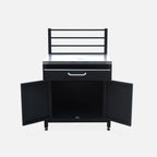Cocina Exterior De Acero 1 Cajón Y 2 Puertas, 80cm, Negro