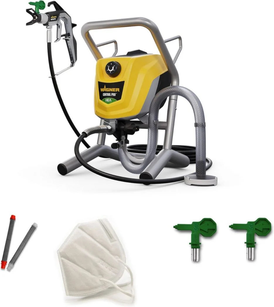 Pistolet de peinture airless WAGNER Control Pro 250 M pour peintures murales, apprêts, vernis et lasures, 15 m² - 2 min, réglage de la pression, 110 bar, tuyau de 9 m