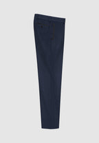 Pantalon en flanelle de laine bleu à poches rectangulaires