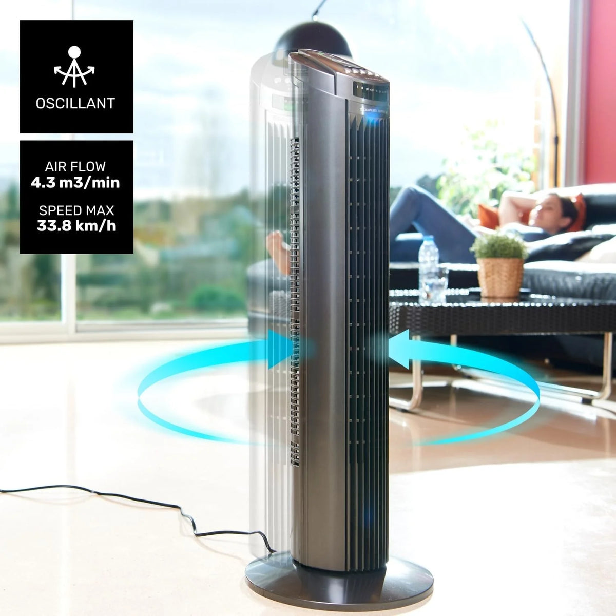 Ventilador de Torre Taurus - New Babel 50W, Altura 86 cm