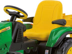Peg Perego John Deere Ground Force 12V + remorque, vert/jaune, enfants