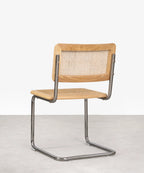 Silla de Comedor de Madera, Ratán y Metal Candy