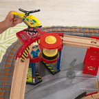KidKraft Waterfall Mountain Wooden Train and Table Set with Storage Boxes, Railway Circuit with Cars, Helicopter and Plane Toy Children 3+ Years (17850)