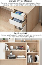 Bureau d'ordinateur Portable avec étagère，Grand Bureau d'écriture pour Bureau à Domicile Poste de Travail Avec Armoire Table D'étude Moderne avec étagère De Rangement po(Size:120x45x165cm,Color:Blanc)