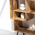 Nismaaya Cubic Design Wooden Bookcase