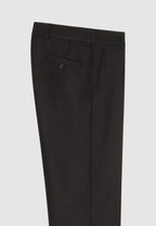 Pantalon droit en flanelle de laine noire