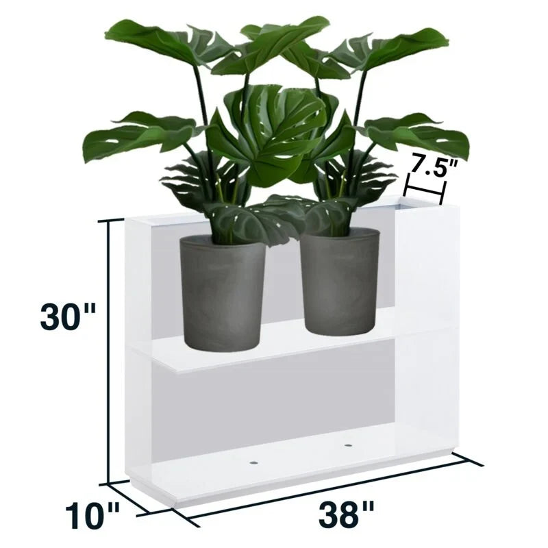 Metallic Heavy Planter for Outdoor Plants, 38Lx10Wx30H Inches Tall and Long Metal Divider Planter Box - 38x30x10