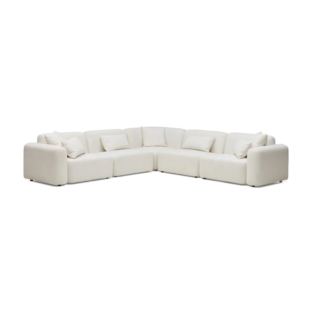Nismaaya Pascal Modular Sofa Ivory White 5 Seater Corner