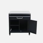 Cocina Exterior De Acero 1 Cajón Y 1 Puerta, 80cm, Negro