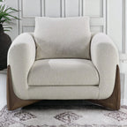 EDER 1 SEATER BOUCLE & WALNUT WOOD SOFA